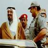 في صحبة صاحب السمو الملكي الأمير سلطان بن عبد العزيز، النائب الثاني لرئيس مجلس الوزراء ووزير الدفاع والطيران والمفتش العام، في زيارة تفقدية للقوات في الميدان